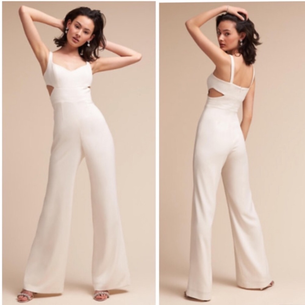 BHLDN Jay Godfrey White Daisy Jumpsuit size 14